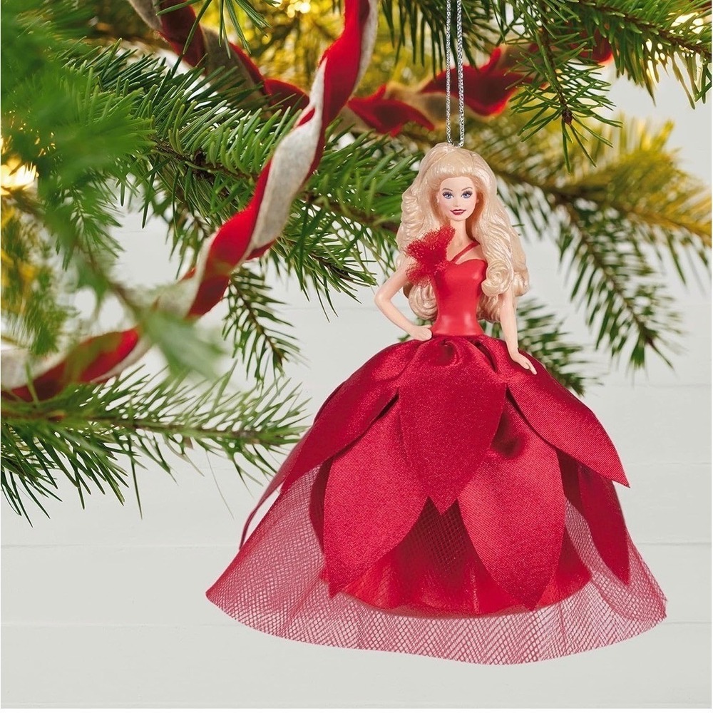 Hallmark Keepsake 2022 Holiday Barbie Ornament Red Gown 8th Series Holiday NEW - Picture 2 of 14